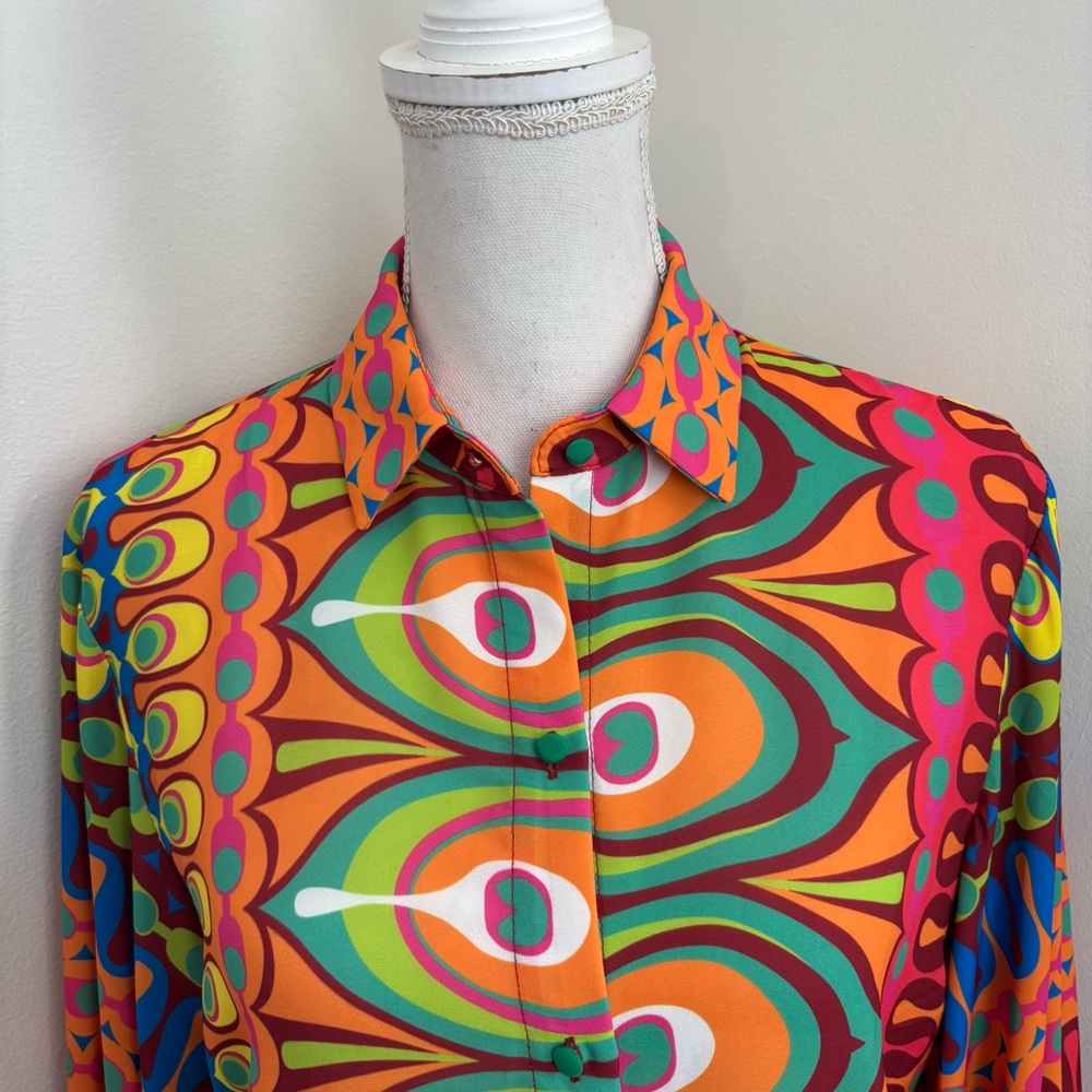 ALEXIS Multicolor Patterned Blouse Size Small - image 7